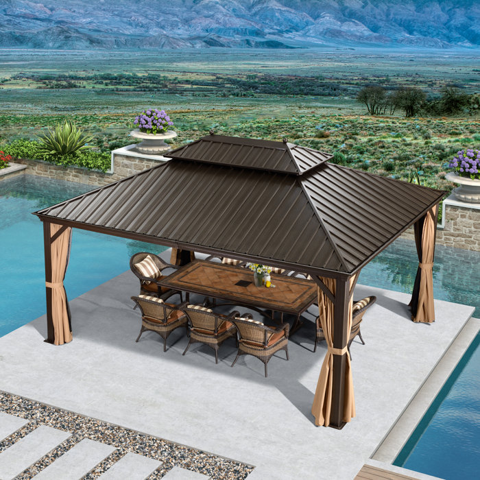 Purple Leaf 16 Ft. W x 12 FT. D Aluminum Patio Gazebo & Reviews